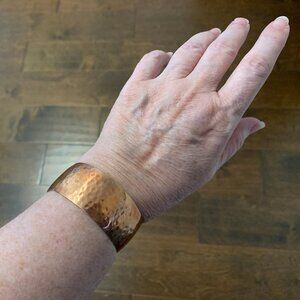 Vintage Handmade Hammered Copper Cuff Bracelet From Mexico